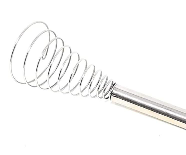 GLEDAM GLEDAM Stainless Steel Egg Beater Spring Balloon Whisk with Steel Handle and Hanging Loop Kitchen Egg Beater and Milk Whipper for Blending Whisking Beating or Stirring 8 Inch 1  - Image 1