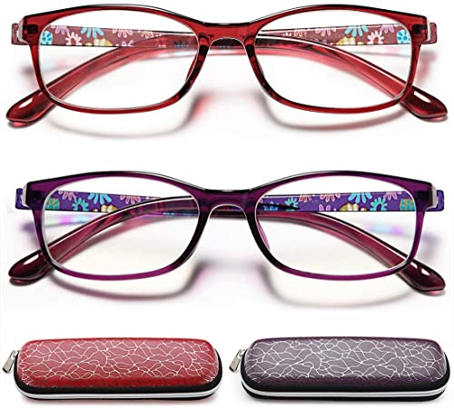 EYEURL Reading Glasses for Women, 2 Pack Blue Light Blocking Readers Lightweight Filter UV Ray/Glare Anti Eyestrain,0.5 - Image 1