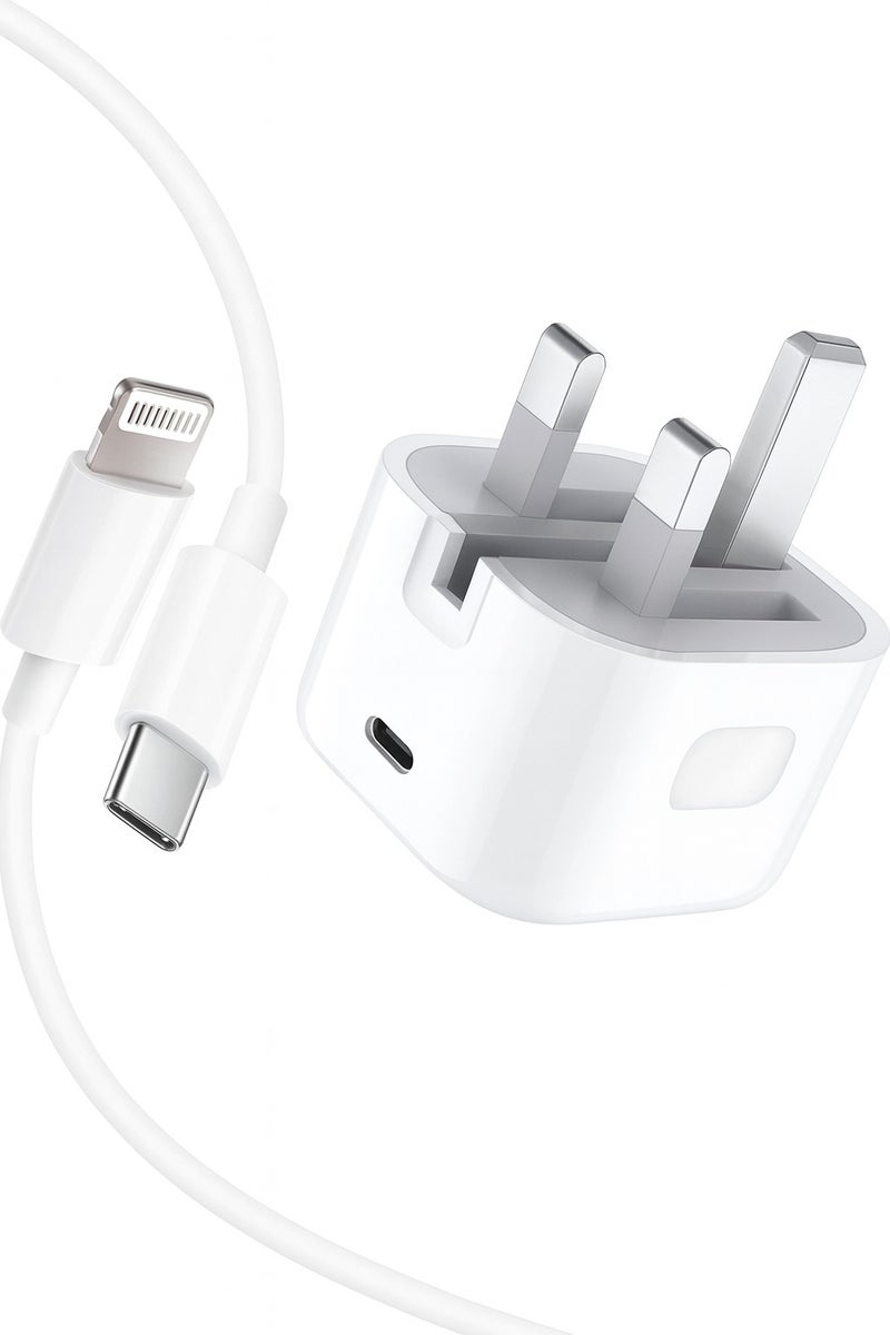 iPhone Fast Charger 20W with Type-C to Lightning Cable – Safe & High Quality Charging - Image 1