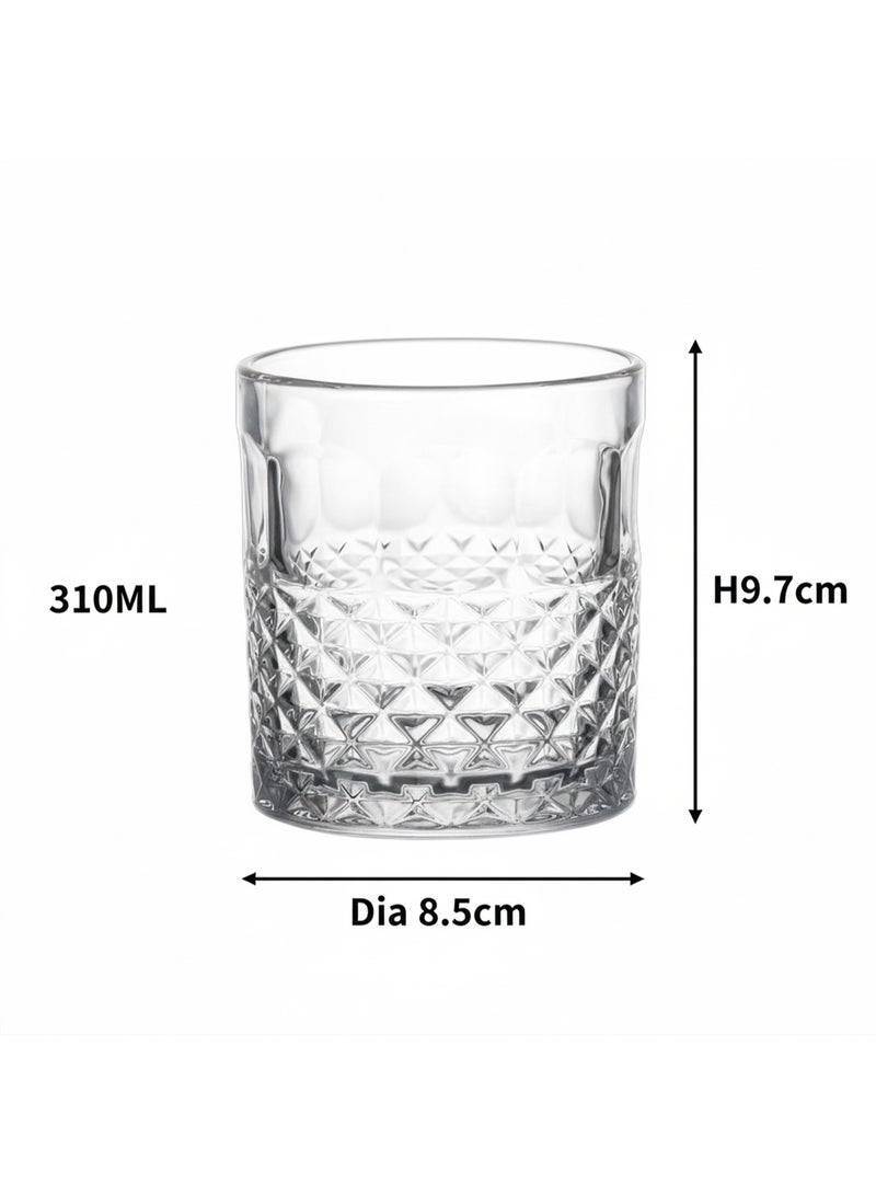كويزين أرت طقم أكواب ويسكي كويزين آرت لين القصيرة، سعة 310 مل، 6 قطع - قاعدة سميكة، شفاف، خالٍ من الرصاص، قابل للتكديس، آمن للاستخدام في غسالة الأطباق، أكواب كوكتيل وعصائر متينة، أدوات زجاجية للمنزل والبار، طقم هدايا - Image 3