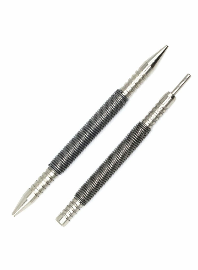Y&D Dual Head Nail Setter and Hinge Pin Tool Punch Set, 2 Pcs Spring Set 1/32″ 1/16″ Center Hammerless 3500 PSI Striking Force Door Removal  - Image 1