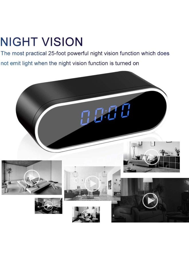 SHOPI - Small Camera Wireless Wi-fi Motion Detector 1080P Alarm Clock Surveillance Camera With Rechargeable battery 128gb memory card support with night vision - Image 1