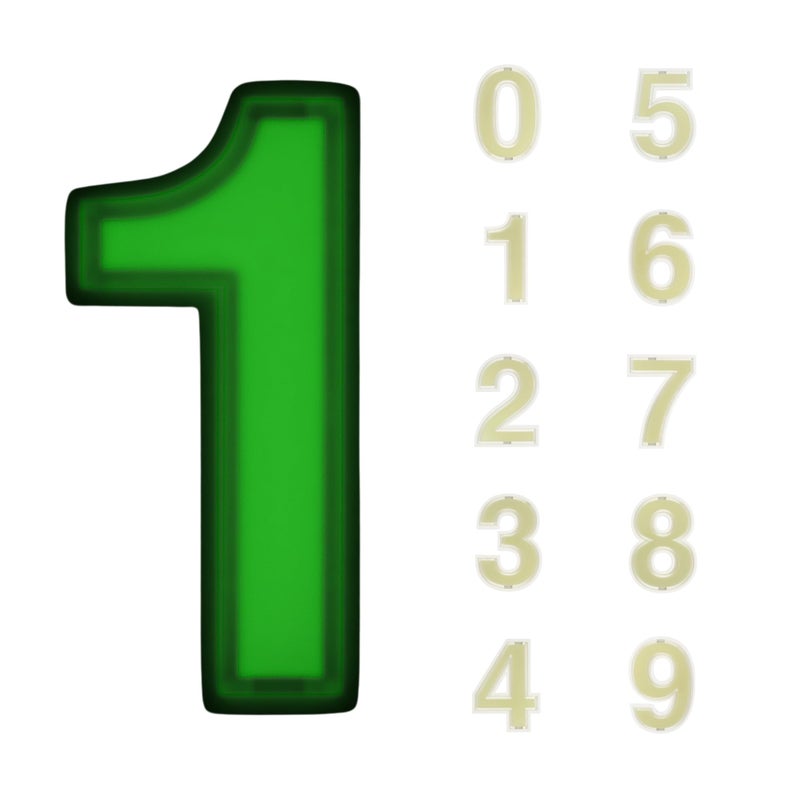 THE SKrAPr Solar House Numbers Waterproof - Self-Charging, No Batteries, No Solar Panels, No Maintenance - Illuminated Outdoor Address Number - Intended for Rural or Low External Light Areas (Number 1) - Image 1