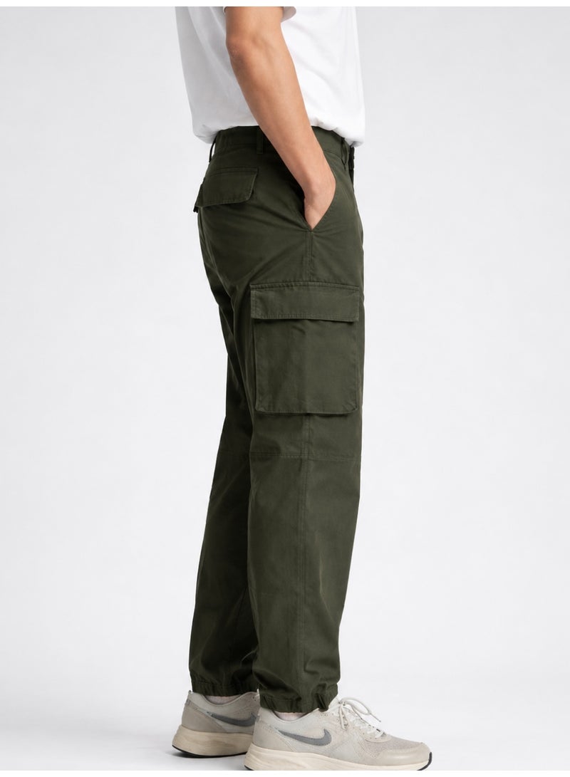 Sporty Men's 100% Cotton Cargo Pants – 180 GSM Durable Fabric, Breathable & Versatile All-Day Comfort Trousers. - Image 3
