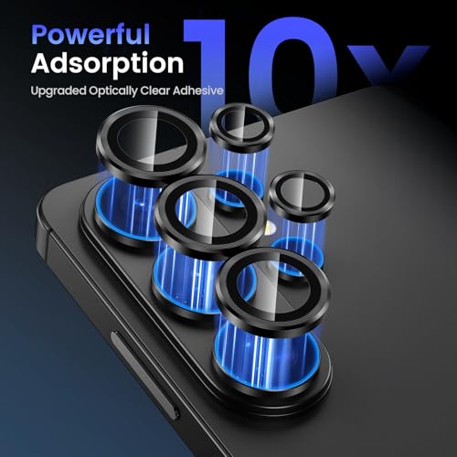 Tensea (3+2PCS Compatible with Samsung Galaxy S26 Ultra Camera Lens Protector, 9H Tempered Glass Camera Cover Screen Protector Metal Individual Ring [Installation Tray][Case Friendly] - Image 4