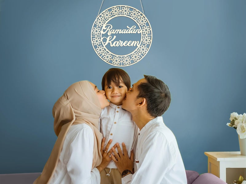 OLEEK ramadan door wreath (12in) ramadan mubarak sign - ramadan decorations for home 2026 - ramadan's wreath for front door - ramadan's sign - ramdan door decoration - ramadan decor - rmadan door sign - Image 4