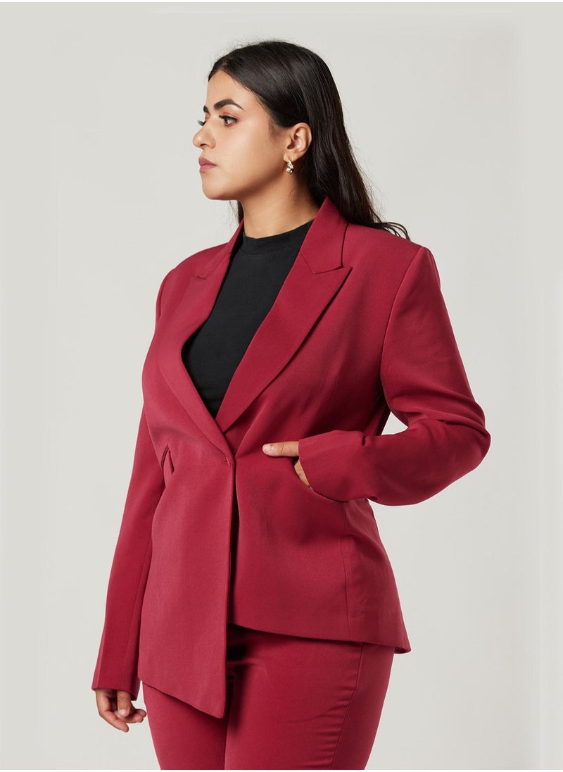IZEL - Viva Magenta Two-piece Suit Set with pants - Image 1