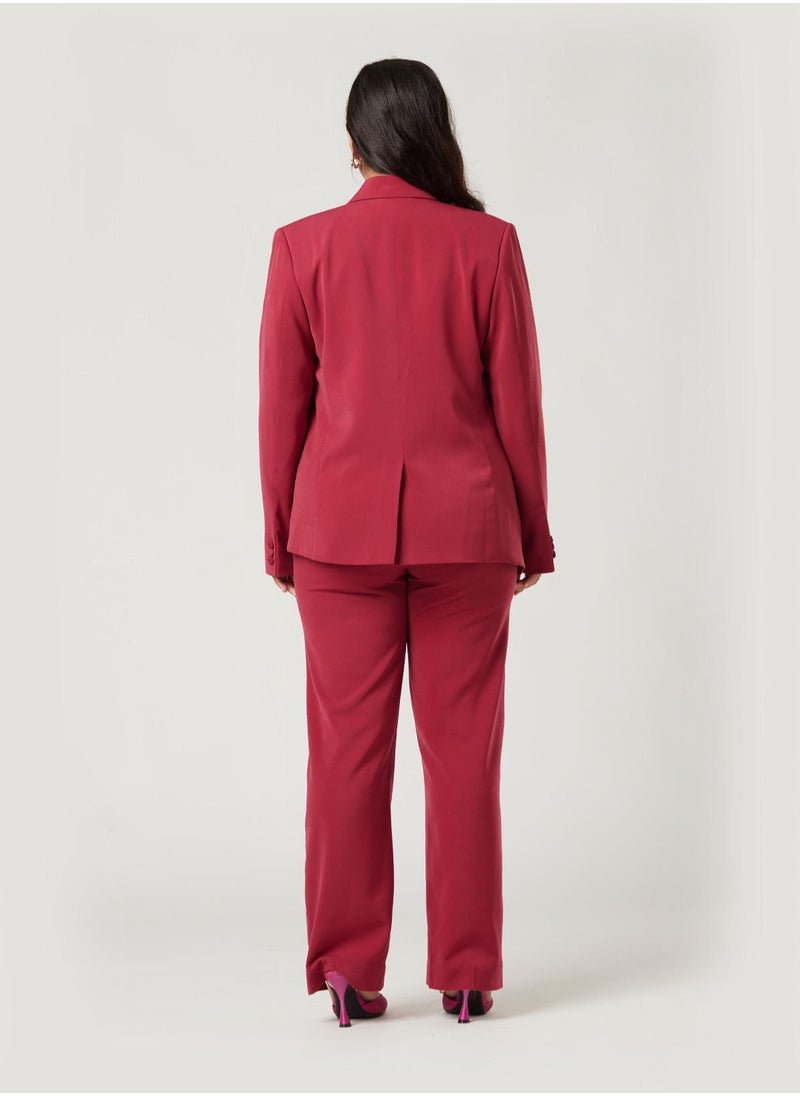 IZEL - Viva Magenta Two-piece Suit Set with pants - Image 1