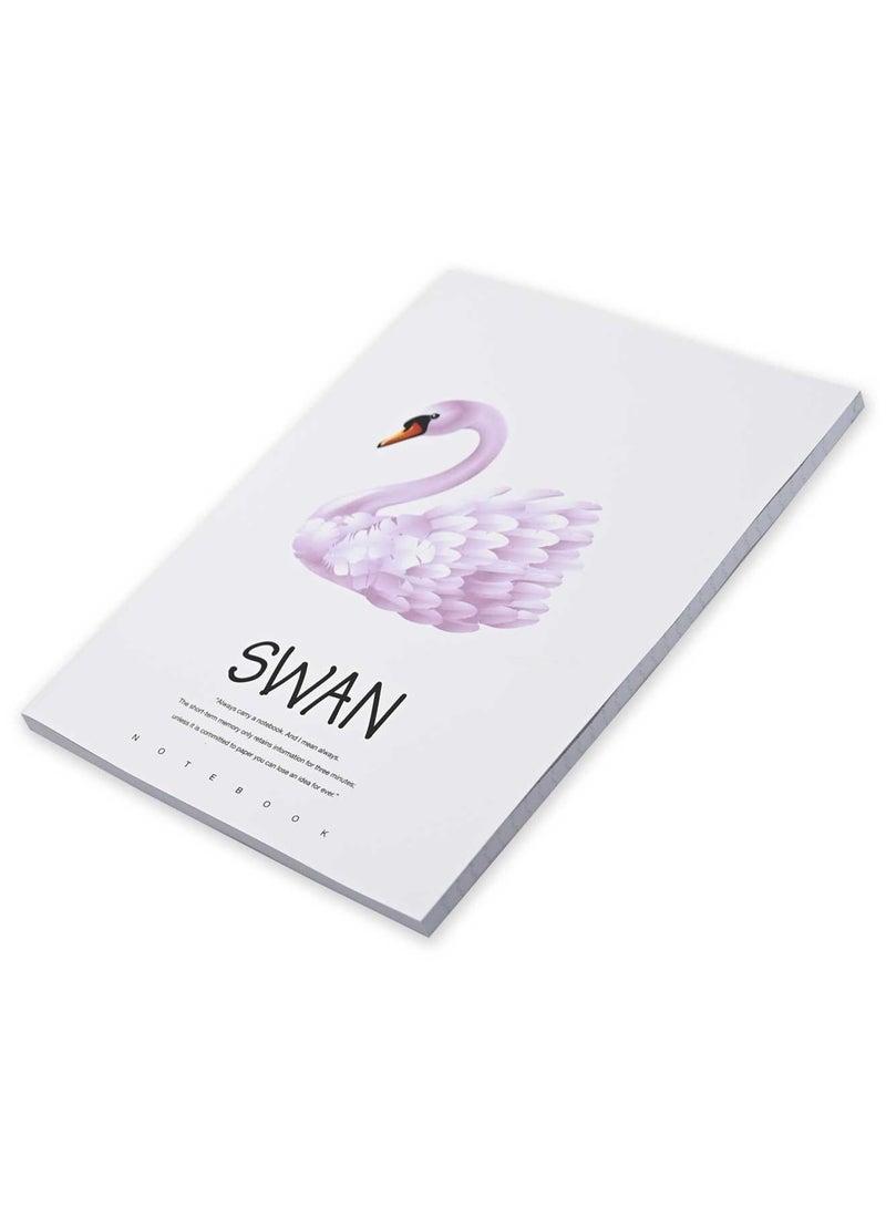 FIS 5 قطع دفتر ملاحظات غلاف ناعم 96 ورقة تصميم بجعة A4 - Image 3