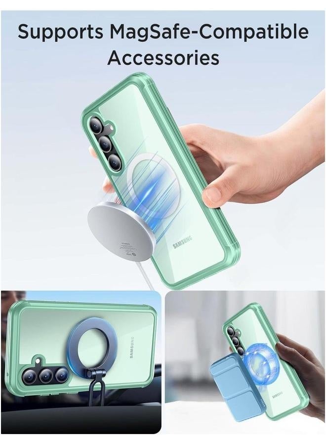 Compatible with Galaxy S24 FE 5G Case Built-in Screen Protector, Full Body Protect Support Mag-Safe Wireless Charging, Shockproof Rugged Clear Hard Back Cover  - Image 2
