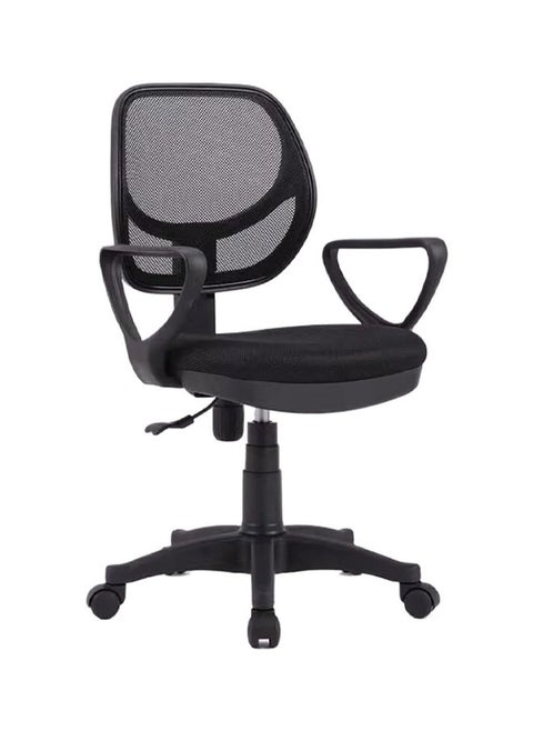 Office Computer Chair Seat with Lumbar Support Arms, Height Adjustable, 360° Swivel Ergonomic Mesh Chair, Computer Chair with Armrests, Black
