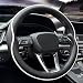 HAOTULE Leather Steering Wheel Cover with AntiSlip Stripe Design Enhanced Grip Fashion Style Safe NonSlip Breathable Upgrade car InteriorBlack White - Image 2