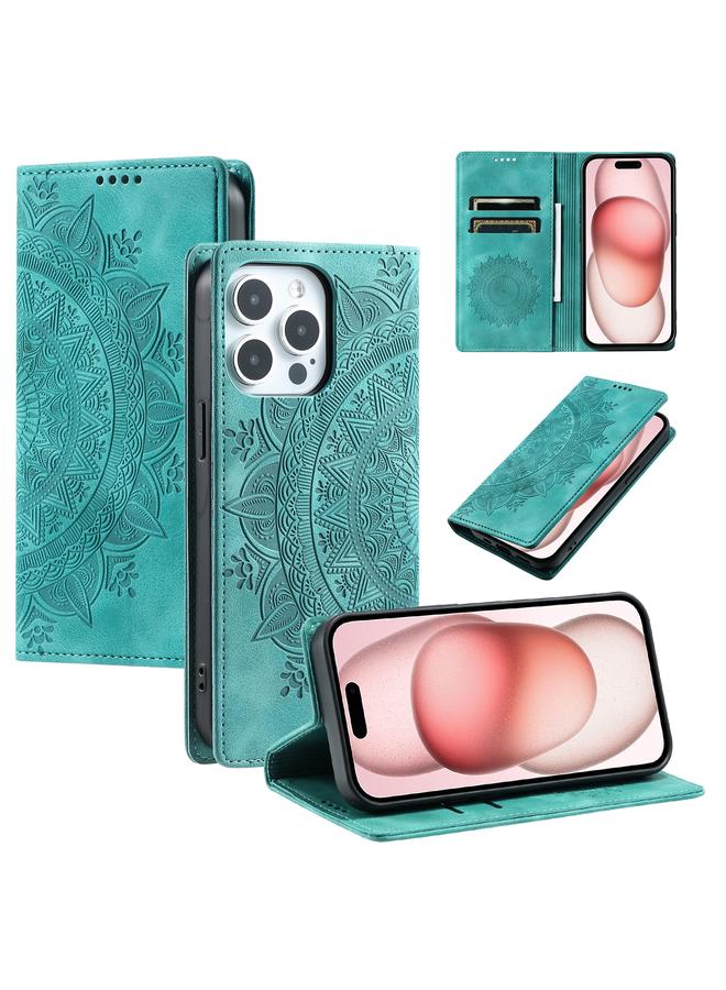 Zaboon Case For iPhone 13 Pro Max Totem Embossed Magnetic Leather Phone Case - Image 1