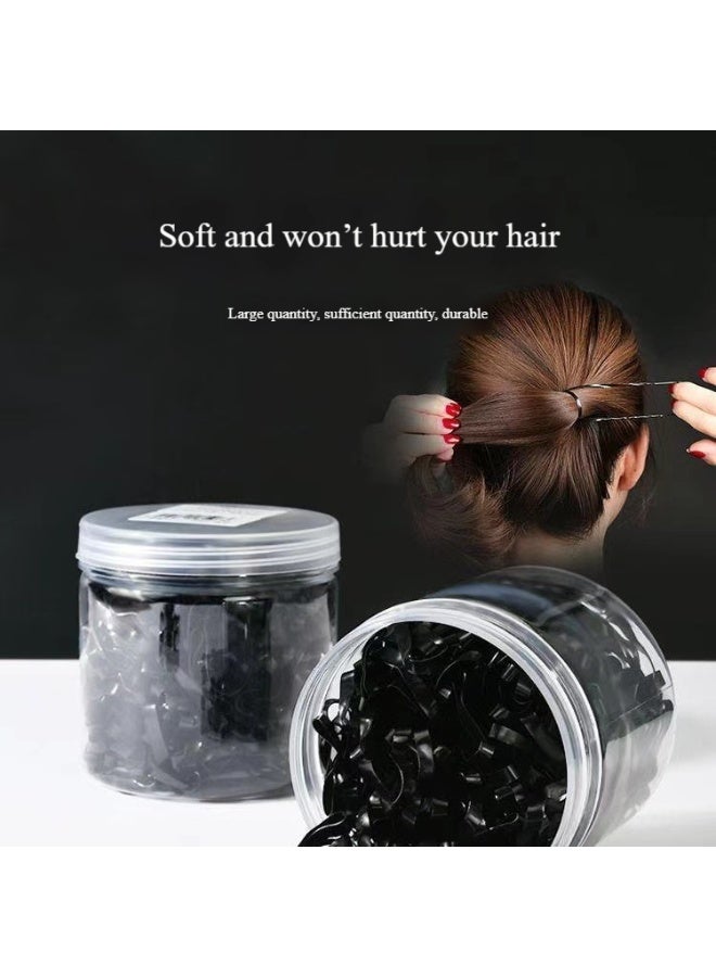 Oldzhan 1000 pieces/box of black disposable rubber bands for women's hair tie, high elasticity hair rope, no damage to hair loop, children's headband, braided hair - Image 4