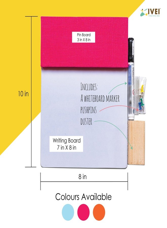 IVEI Combination Pin and White Board - Dry Erase and Bulletin Combo for Kids Study Room, Office, School, Home - Wall Hanging Dual Board - Orange - Image 3