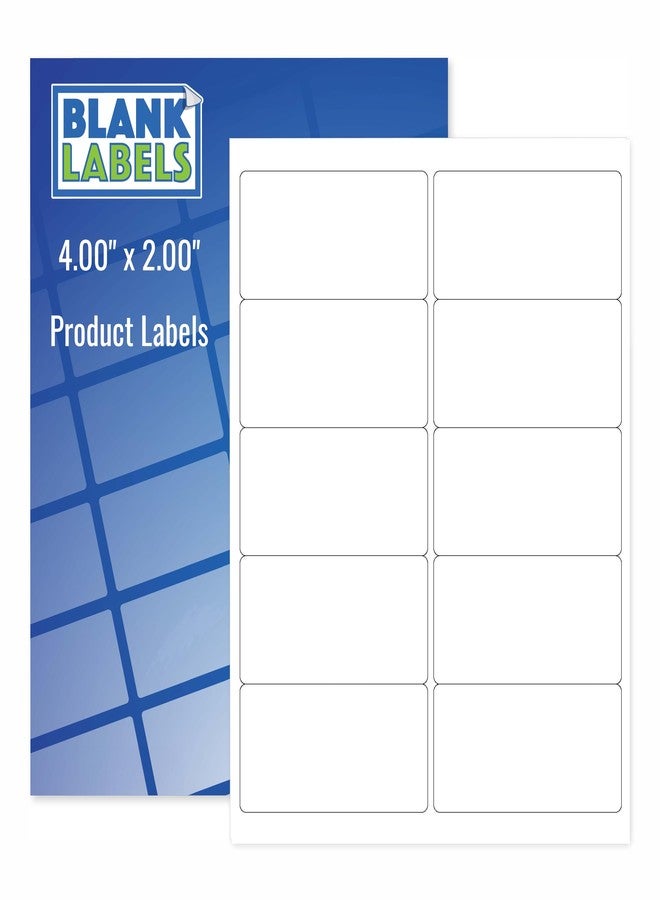 Blank Labels Address Shipping Labels, 2" x 4" Permanent White Matte Label, Inkjet and Laser Printer Guaranteed Made in USA, 10 Labels Per Sheet- 10 Sheets - 100 Labels - Image 1