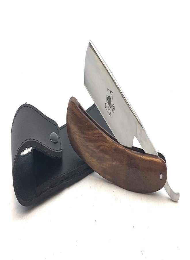 G.B.S Men's - Professional Shaving Straight Razor with Leather Case - Image 1