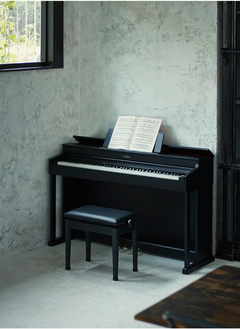 CASIO - Celviano AP-470BK Digital Piano - Black - 88 Keys - AiR Sound Source - 22 Tones - 20W＋20W - Polyphony 256 with Adjustable Piano Bench - Image 1