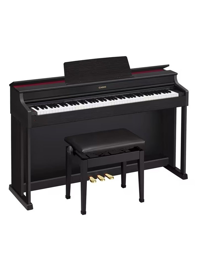 CASIO - Celviano AP-470BK Digital Piano - Black - 88 Keys - AiR Sound Source - 22 Tones - 20W＋20W - Polyphony 256 with Adjustable Piano Bench - Image 1