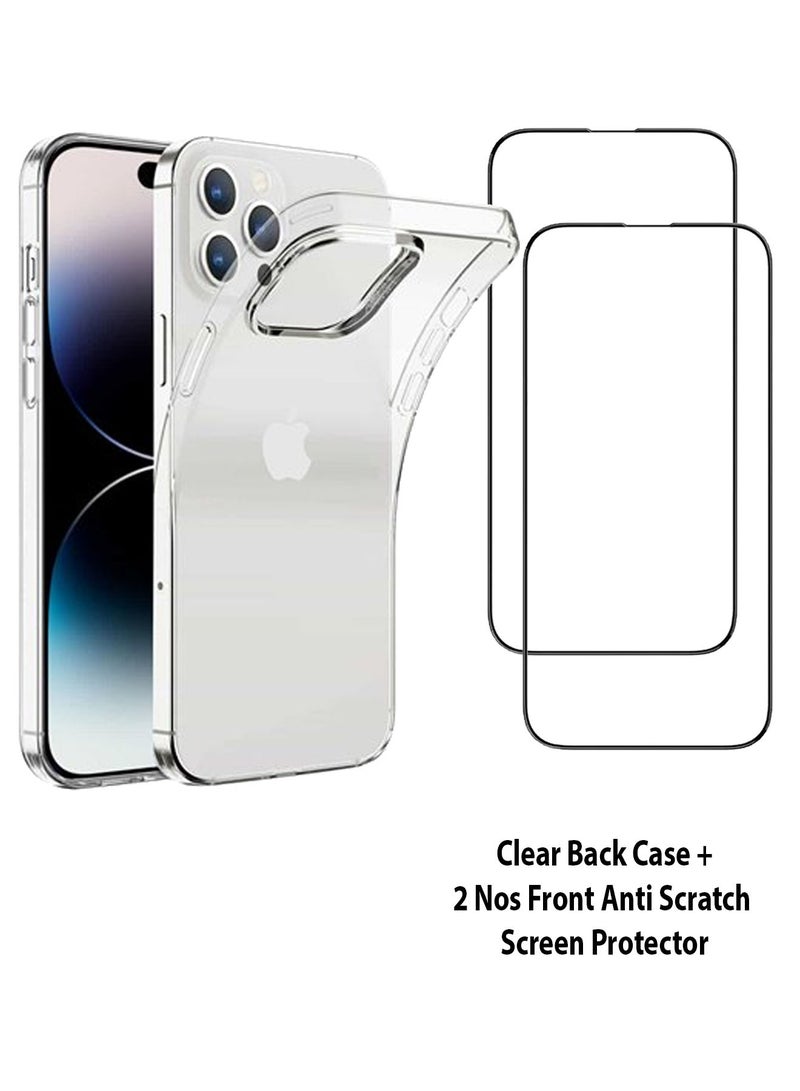 Zolo Protective Clear Case Cover and 2Pcs 9D Tempered Glass Ultra Clear Screen Protector For Apple iPhone 16 Pro Max - Image 1