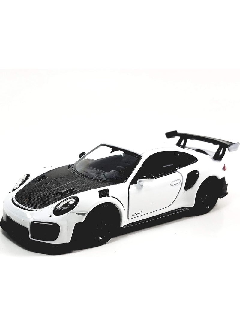 كي إن إس مارت - 2010 بورش 911 جي تي 2 آر إس 1:36 مقياس 5" نموذج سيارة رياضية مصنوعة من المعدن (أبيض)