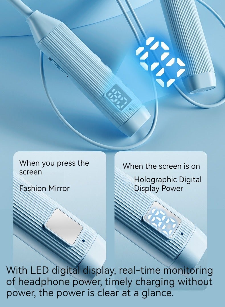 Hanging Neck In-ear Bluetooth Sports Headset With Digital Display, Large Battery And Long Battery Life, Neck Hanging Gaming Wireless Earphone Pink - Image 3