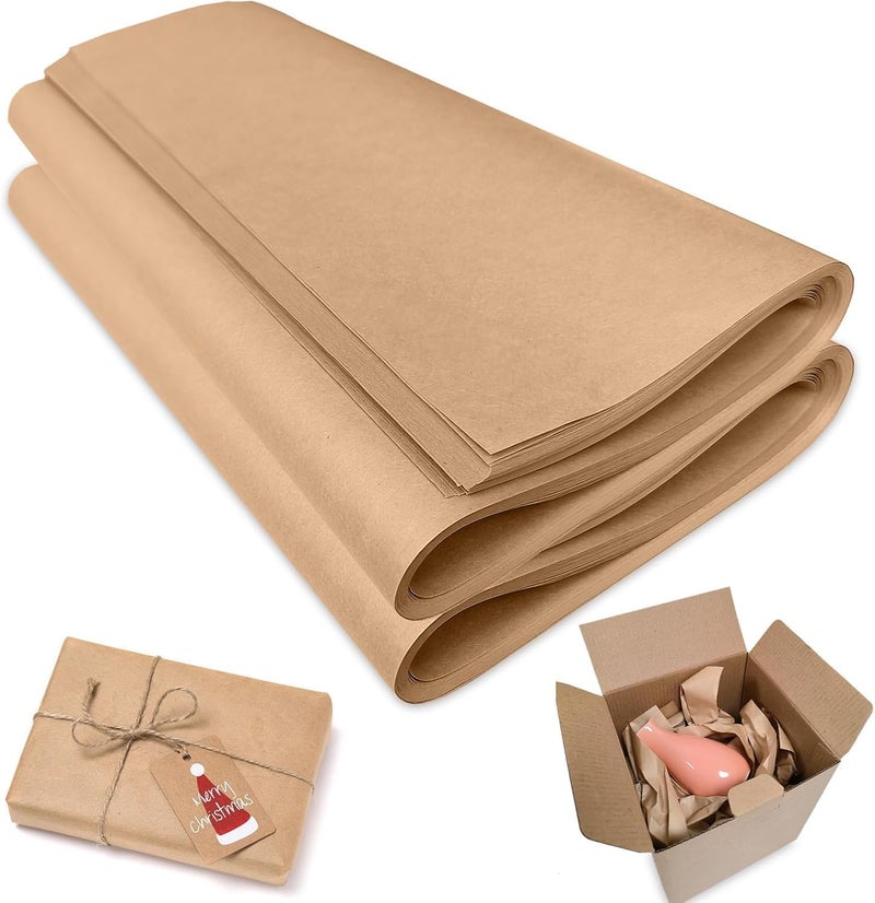 Brown Kraft Paper for Wrapping - Size 50x85cm - 25 Sheets - 80 g/m² - Suitable for Gifts and Crafts - Image 1