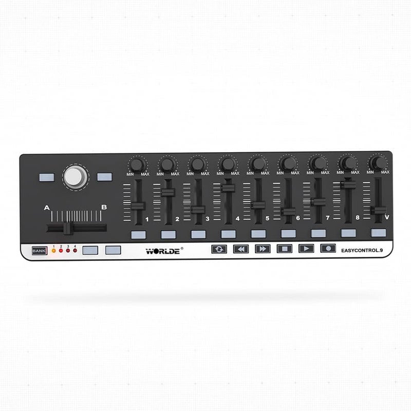 Btuty جهاز تحكم MIDI محمول صغير من نوع Portable Mini USB 9 Slim-Line Control Keyboard Controller - Image 1