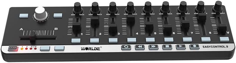 Btuty جهاز تحكم MIDI محمول صغير من نوع Portable Mini USB 9 Slim-Line Control Keyboard Controller - Image 5