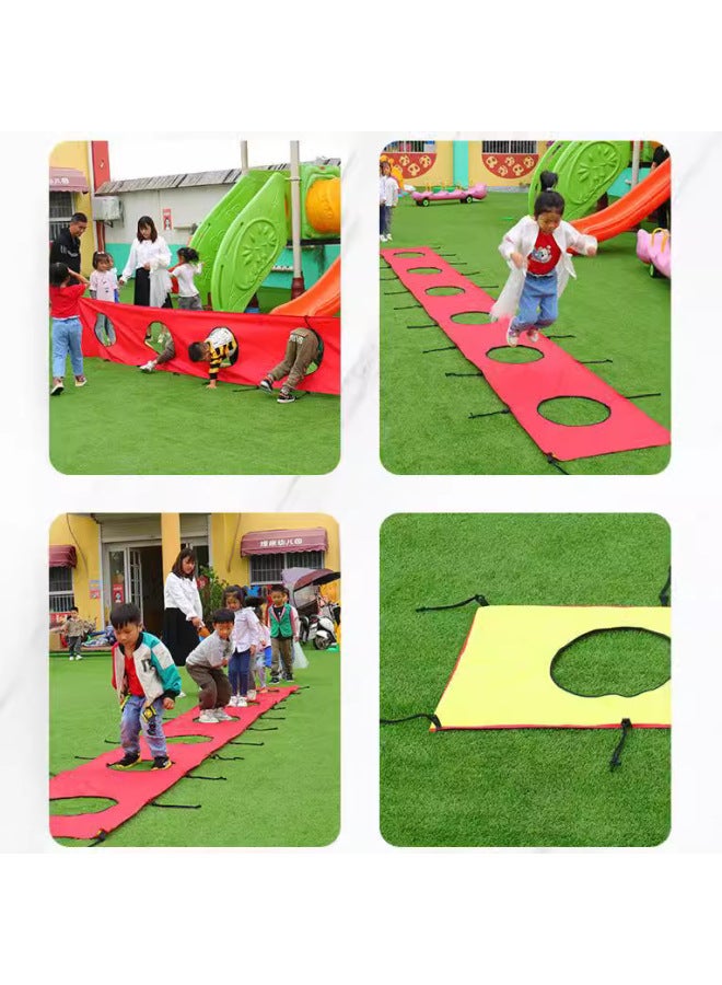 Kindergarten Centipede Hole Drilling Game Children's Body Intelligent Lattice Jumping Outdoor Activity Props Sensory Training Equipment-Color:12 M Double Layer (color Remarks) - Image 1