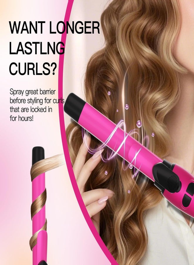 Tresses Touch Extra-Long Barrel Rotating Curling Iron with Short Clamp, Automatic Curling Iron 1 Inch Creates Loose Curls – for Medium and Long Hair, High Heat 410°F, Instant Heat up, Double Ceramic, Dual Voltage - Image 2