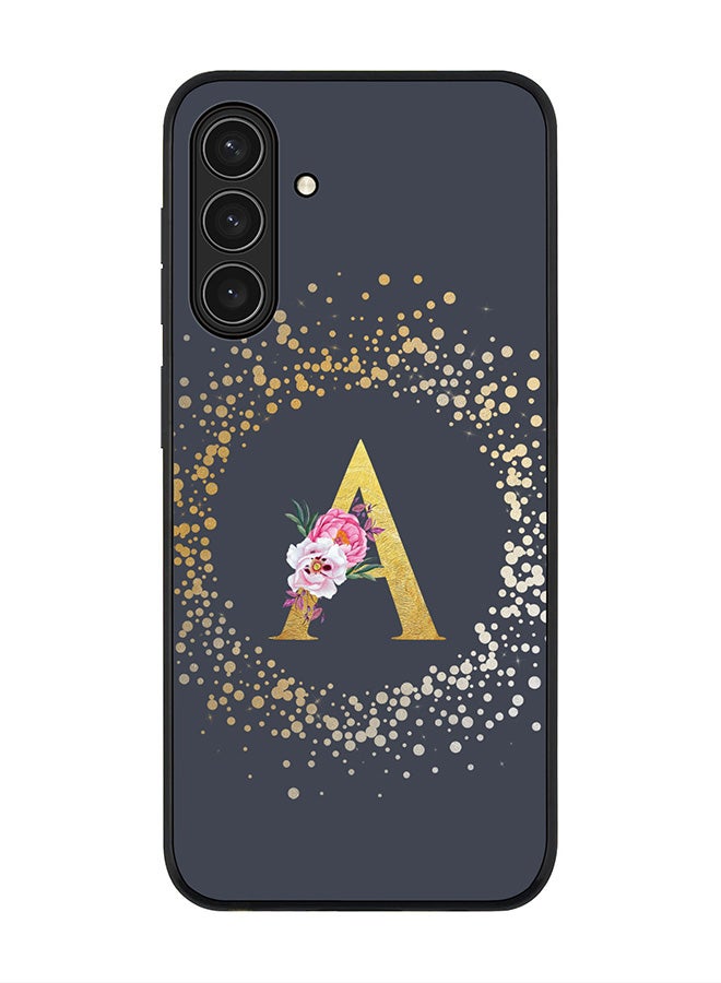 Stylizedd For Samsung Galaxy A17 / A17 4G Case,Slim fit Camera Protection, Shockproof Thin Phone cover  - Custom Monogram Floral - A  (Grey )