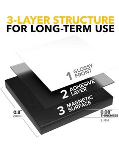 Realfrog 50 Pieces Magnetic Squares Square Magnets with 3M Strong Self Adhesive Backing Tape Perfect for DIY Art Projects Whiteboards and Fridge Magnet Square Tape 20mm x 20mm  - Image 2