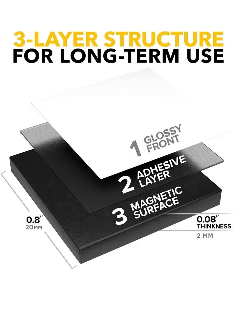 Realfrog 50 Pieces Magnetic Squares Square Magnets with 3M Strong Self Adhesive Backing Tape Perfect for DIY Art Projects Whiteboards and Fridge Magnet Square Tape 20mm x 20mm  - Image 2