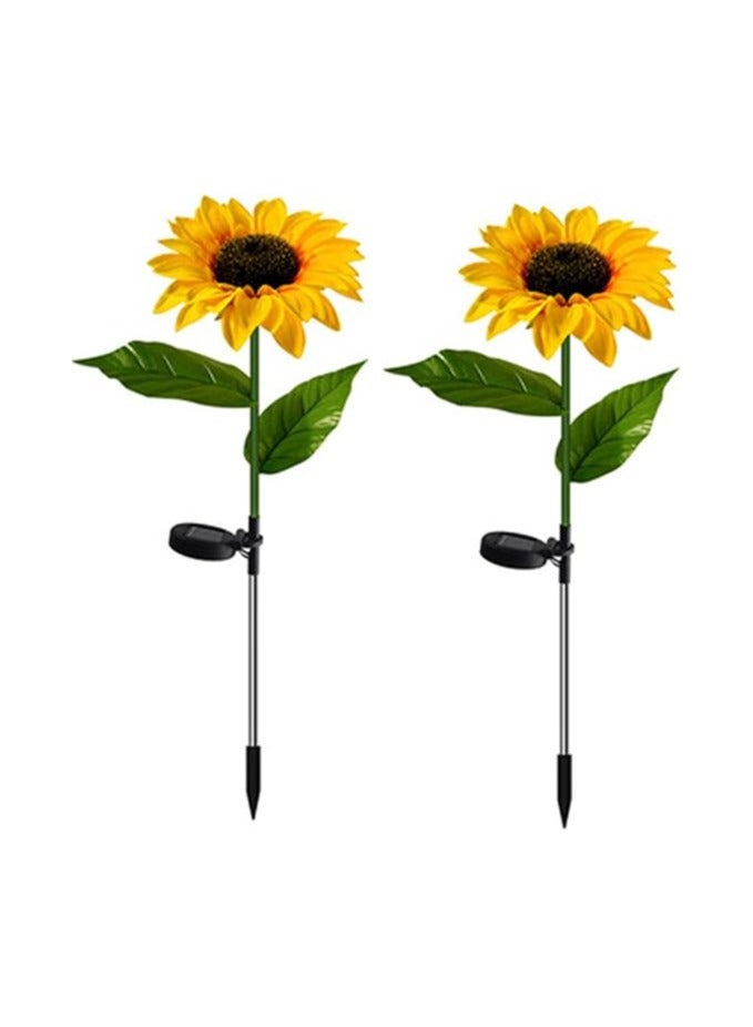 BLOOMING TIME 2 Pack Solar Sunflower Garden Lights 24 Vibrant Sunflowers Outdoor Lights - Image 1