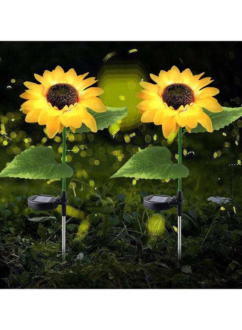 BLOOMING TIME 2 Pack Solar Sunflower Garden Lights 24 Vibrant Sunflowers Outdoor Lights - Image 2