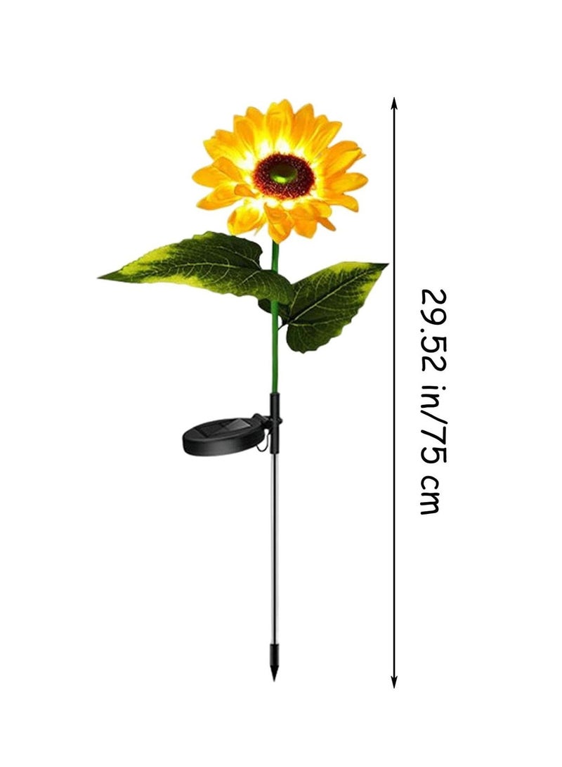 BLOOMING TIME 2 Pack Solar Sunflower Garden Lights 24 Vibrant Sunflowers Outdoor Lights - Image 3