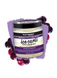 Aunt Jackie's Aunt Jackie's Grapeseed Style and Shine Recipes Ice Curls Glossy Curling Jelly, Hydrates, Softens, Makes Waves, Curls and Coils Easier to Style, 15oz  - Image 2