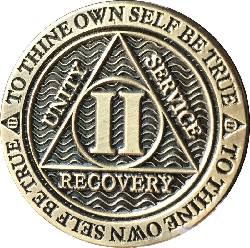 RecoveryChip 2 Year AA Medallion Reflex Antique Chocolate Bronze Chip - Image 4