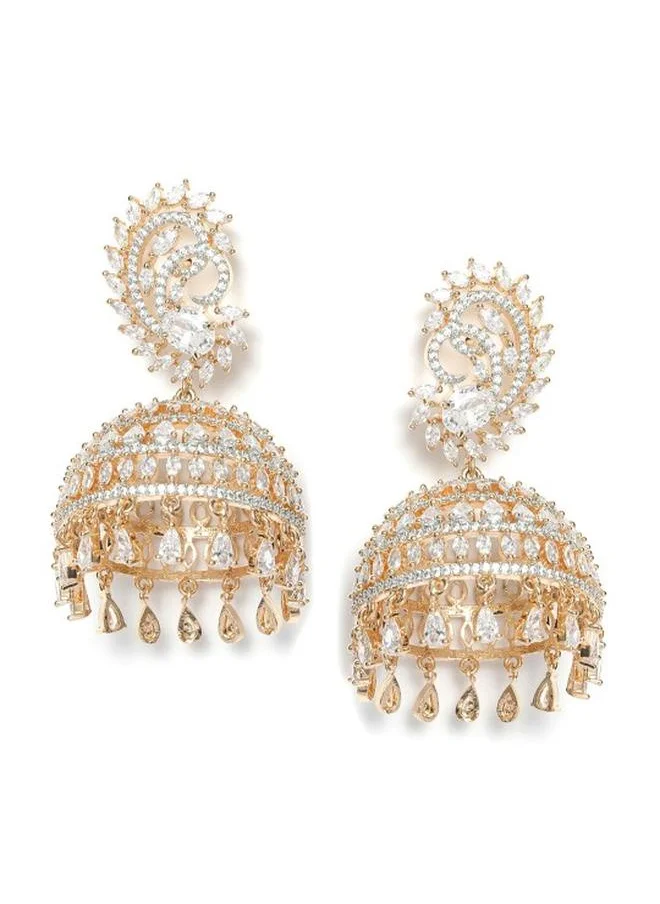 Priyaasi Elegant Women Brass Earrings with pattern and secured with Post and Back closure and styled in ideal for Ethnic moments — exude elegance in every glance.
