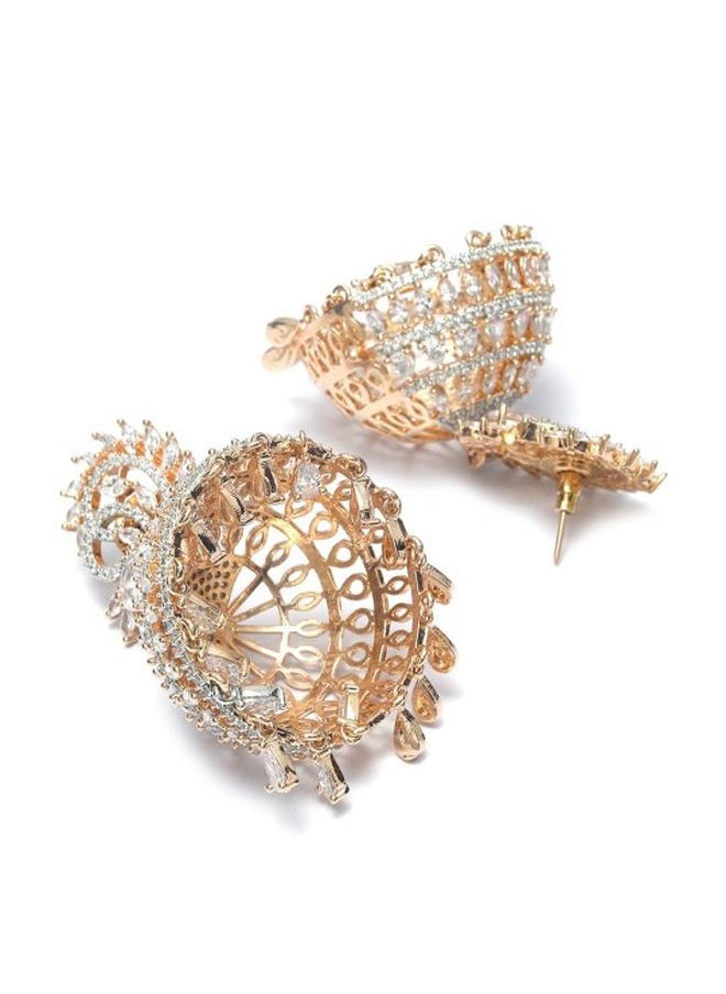 Priyaasi Elegant Women Brass Earrings with pattern and secured with Post and Back closure and styled in ideal for Ethnic moments — exude elegance in every glance.  - Image 3