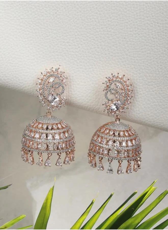 Priyaasi Elegant Women Brass Earrings with pattern and secured with Post and Back closure and styled in ideal for Ethnic moments — exude elegance in every glance.