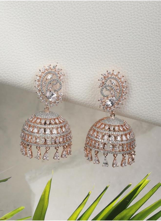 Priyaasi Elegant Women Brass Earrings with pattern and secured with Post and Back closure and styled in ideal for Ethnic moments — exude elegance in every glance.  - Image 1