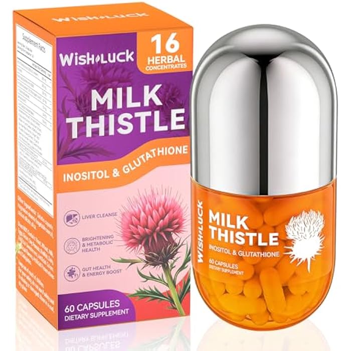 Liver Cleanse Detox for Women: Milk Thistle with Dandelion for Liver Support, Inositol & Glutathione for Antioxidant Metabolic Health Non-GMO 60 Capsules - Image 1