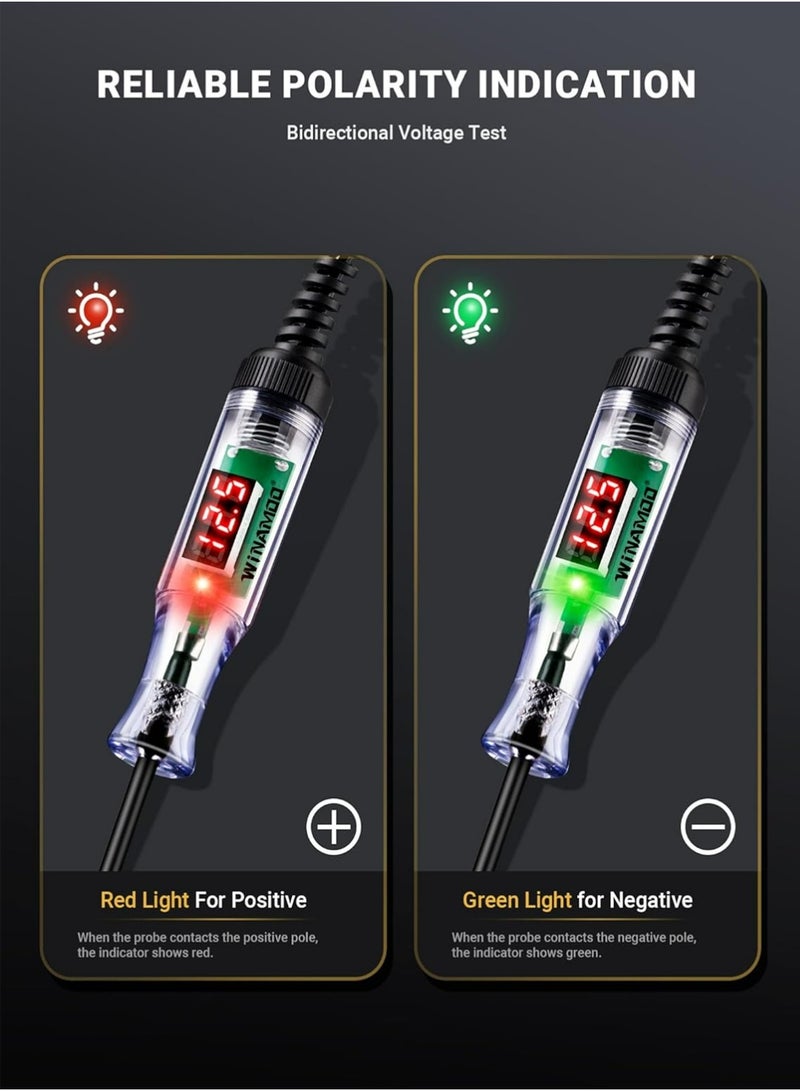 YOUGE Automotive Test Light with 3-48V LED Digital Voltage Display, Auto Circuit Tester with Voltmeter & Dual Color Polarity Indicate, Electric Test Pen w/Stainless Probe for Car/Truck/SUV Checker - Image 5