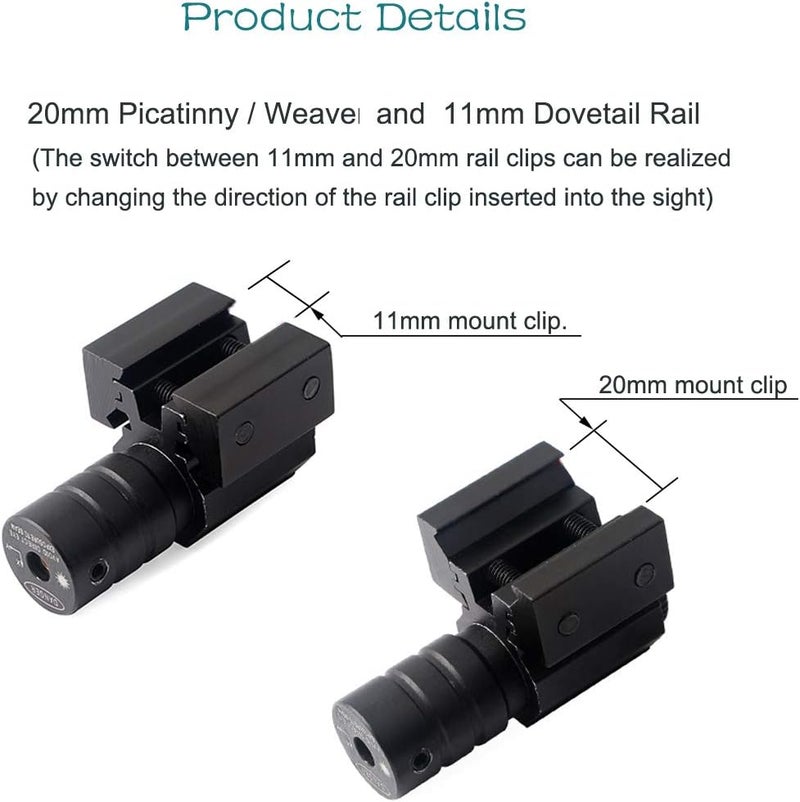 MOSANDON Compact Tactical Red/Green Beam Laser Sight,Laser Dot Sight Scope for Rifles Pistols Handguns fits Standard 20mm/11mm Picatinny Rail Mount - Image 4