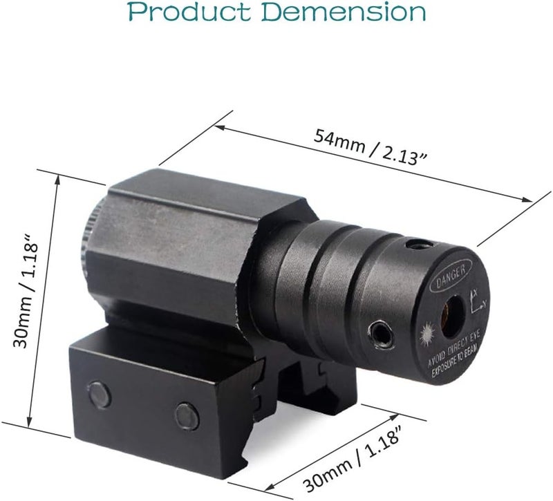MOSANDON Compact Tactical Red/Green Beam Laser Sight,Laser Dot Sight Scope for Rifles Pistols Handguns fits Standard 20mm/11mm Picatinny Rail Mount - Image 3