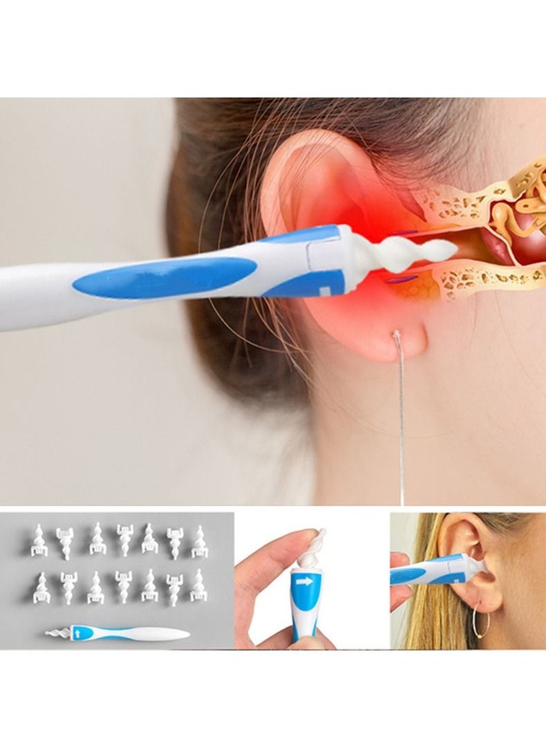Smart Swab - 16 Tips Smart Swab Spiral Ear Swab Wax Cleaner Removal Soft Safety Intelligent Multifunctional Easy Scoop Ear Cleaning Device - Image 1