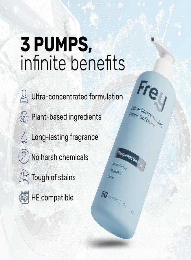 FREY منعم الأقمشة السائل الطبيعي من فري | منعم الغسيل للملابس | يعمل في جميع الآلات + HE | مدعوم بمكونات طبيعية (عبوة 2، شاطئ البرغموت) - Image 2