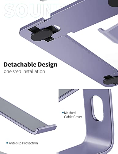 SOUNDANCE Laptop Stand, Aluminum Computer Riser, Ergonomic Laptops Elevator for Desk, Metal Holder Compatible with 10 to 15.6 Inches Notebook Computer, Purple - Image 5